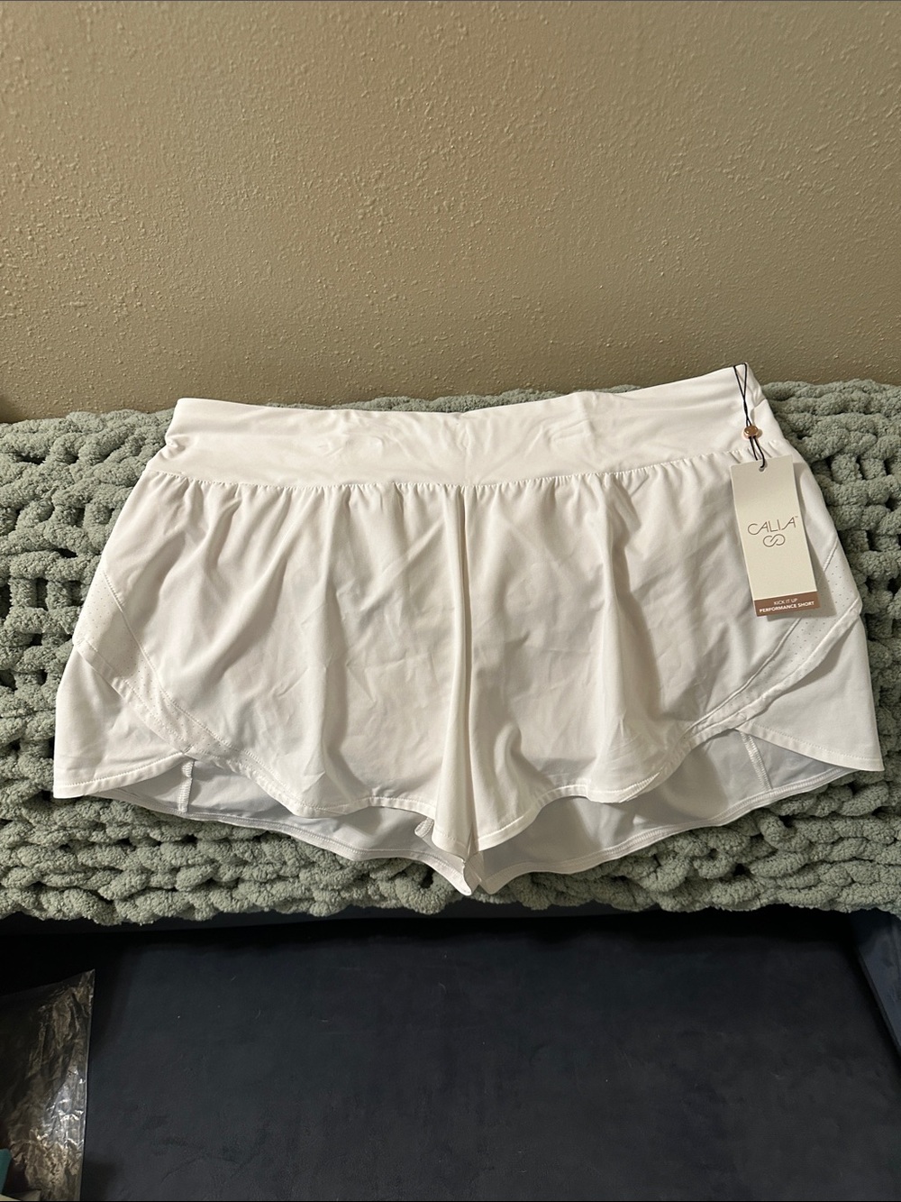 CALIA by Carrie Underwood White Layered Athletic Shorts